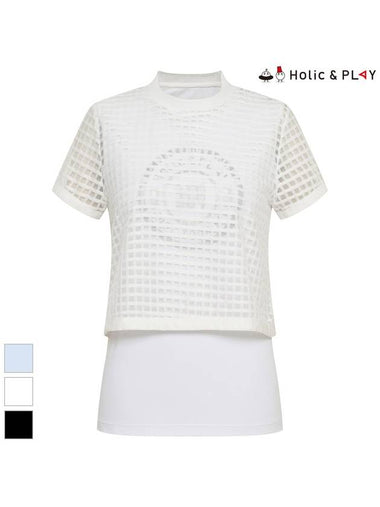 Mesh Layered Performance Round T-ShirtHC2WTS014 - HOLIC&PLAY - BALAAN 1