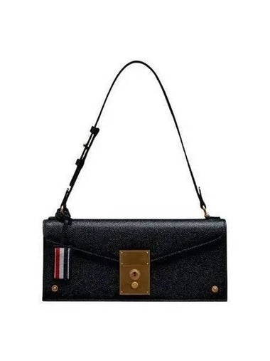 Women s Pebble Leather Baguette Shoulder Bag Black FAP414A 00198 - THOM BROWNE - BALAAN 1