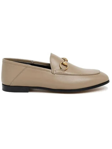 gold leather horsebit loafers beige - GUCCI - BALAAN.