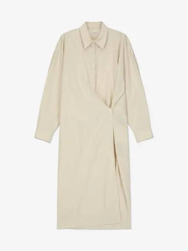 Straight Collar Twisted Long Dress Cream - LEMAIRE - BALAAN 2