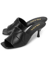 Logo quilted nappa leather sandal heel black - PRADA - BALAAN 2