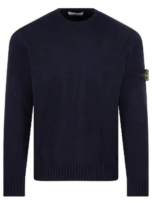 Logo Patch Knit Top Navy - STONE ISLAND - BALAAN 2