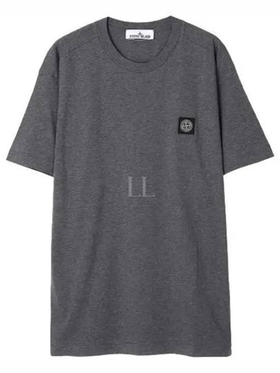 Slimfit Cotton Jersey Short Sleeve T-shirt Dark Grey - STONE ISLAND - BALAAN 2