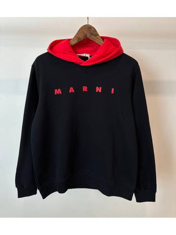 Kids Hooded Sweatshirt M01222 M00NF 0M900 Black Red 14A - MARNI - BALAAN 1