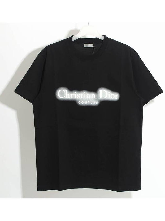 Logo Short Sleeve Black 443J696A0554 980 - DIOR - BALAAN 1