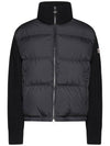 Padded Wool Cardigan Black - MONCLER - BALAAN 1