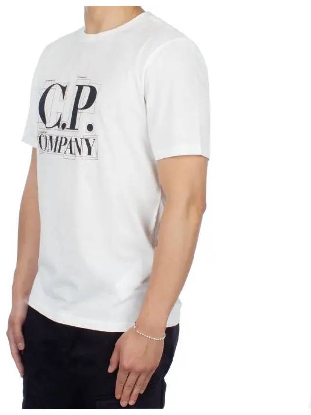 Graphic Logo Print Short Sleeve T-Shirt White - CP COMPANY - BALAAN 3