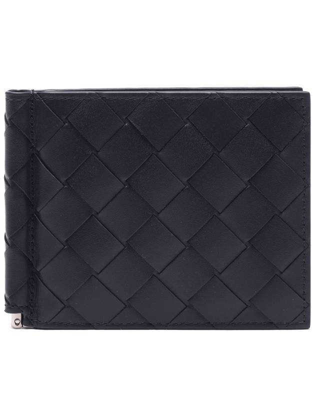 Intrecciato Bill Clip Card Wallet Navy - BOTTEGA VENETA - BALAAN 3