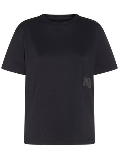 logo detail short sleeve t-shirt black - ALEXANDER WANG - BALAAN 2