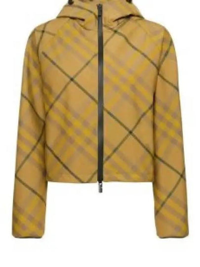 Check Pattern Zip-Up Hoodie Green - BURBERRY - BALAAN 2