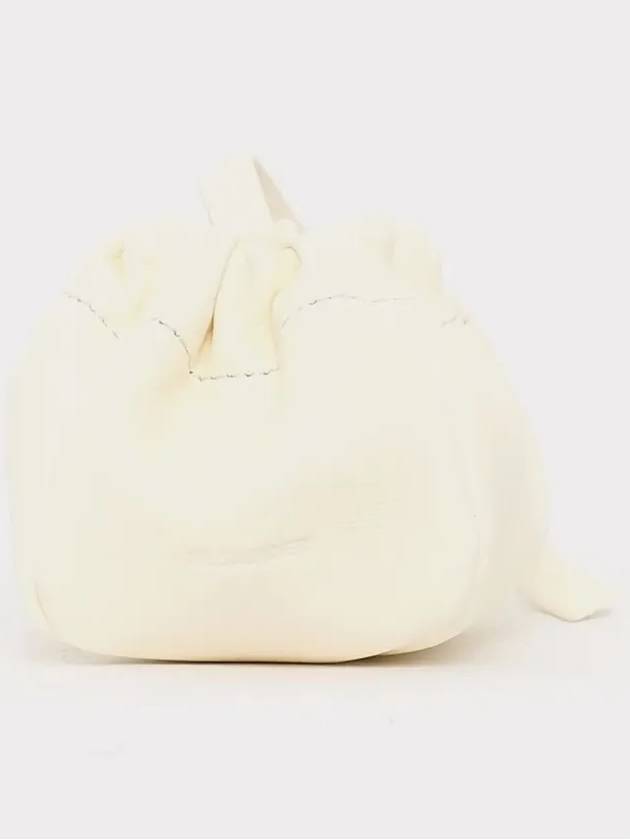 Women's Mini Ripple Pouch Bucket Bag White - JIL SANDER - BALAAN.