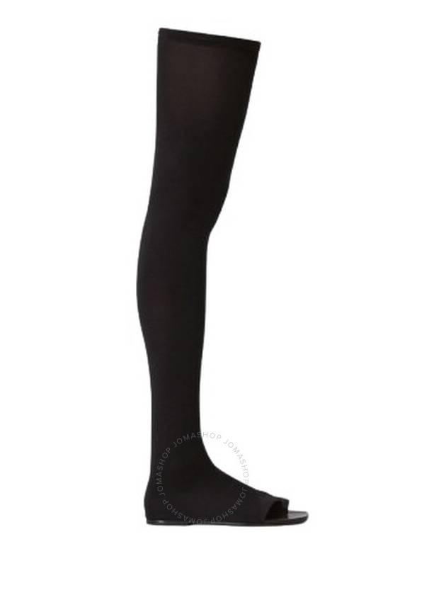 Burberry Ladies Black Marleyton Toe Ring Detail Over The Knee Sock Boots Brand Size 38.5 US Size 8.5 - BURBERRY - BALAAN 1