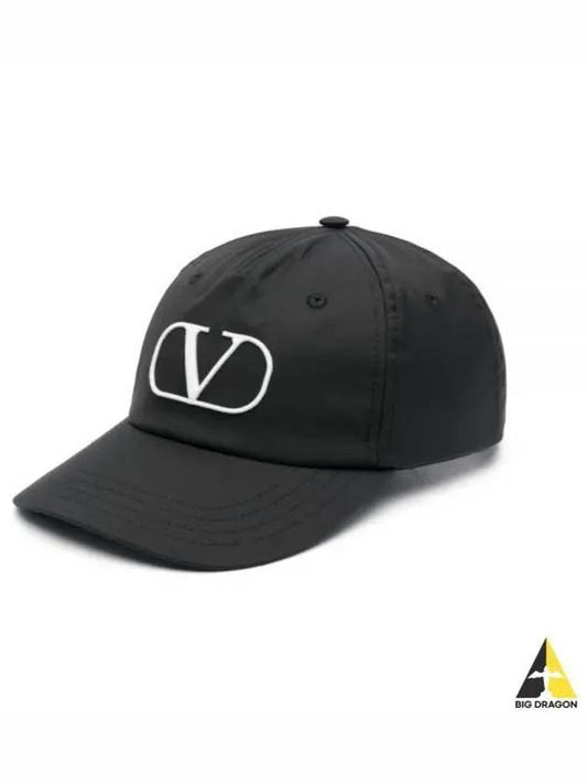 Signature V Logo Ball Cap Black - VALENTINO - BALAAN 2