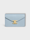 Triomphe Chain Shiny Calfskin Half Wallet Light Blue - CELINE - BALAAN 2