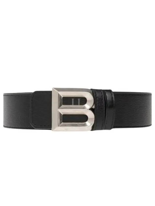 B Bold Buckle Leather Belt Black - BALLY - BALAAN 2