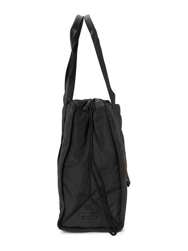 Women's Recycled Tech Medium Tote Bag Black - GANNI - BALAAN 3