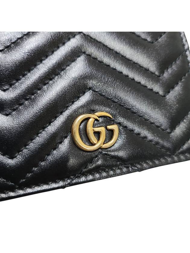 466492 GG Marmont Matelasse Black Card Case Half Wallet - GUCCI - BALAAN 7