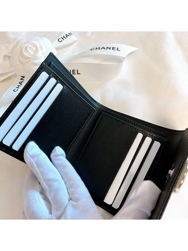 Boy  Small Flap Wallet Caviar Leather & Ruthenium Black - CHANEL - BALAAN 10