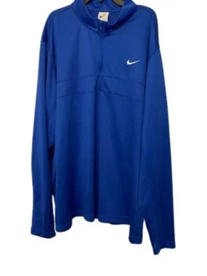 Men's Dry Fit Essentials Half Zip Long Sleeve T-Shirt Royal Blue - NIKE - BALAAN 2