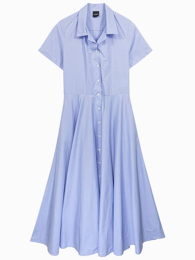 Chambray Sky Blue Women's Short Sleeve Dress 2907M06630070 - ASPESI - BALAAN 2