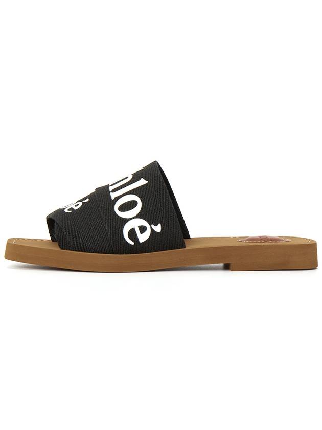 Woody Logo Flat Mule Slippers Black - CHLOE - BALAAN 5