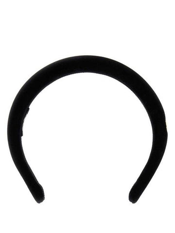 Metal Logo Velvet Hairband Black - MIU MIU - BALAAN 1