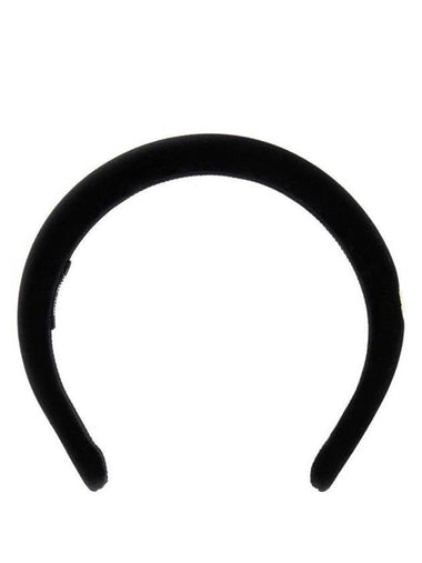 Metal Logo Velvet Hairband Black - MIU MIU - BALAAN 1