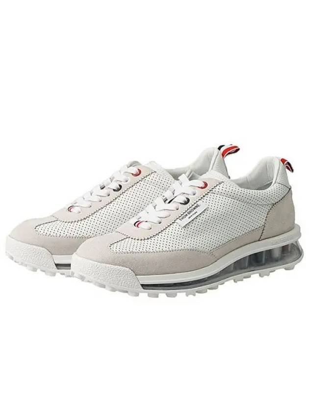 Women Vitello Calf Tech Runner Clear Sole Low Top Sneakers White - THOM BROWNE - BALAAN 2