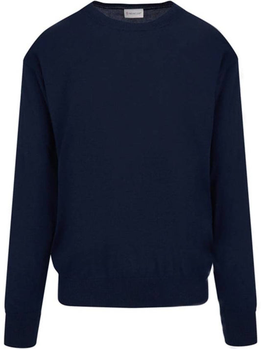 Men's Cotton Cashmere Knit Top Navy - MONCLER - BALAAN 2