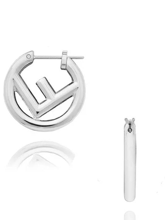 F Logo Earrings Silver - FENDI - BALAAN 2