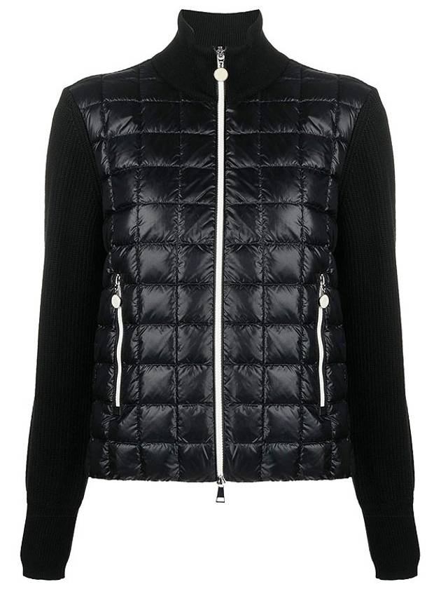 Women's Padded Wool Cardigan Black - MONCLER - BALAAN 2