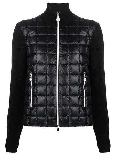 Women's Padded Wool Cardigan Black - MONCLER - BALAAN 2