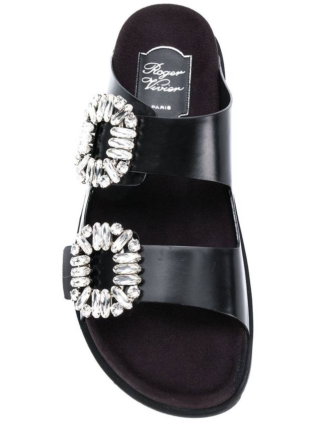 Silver Buckle Slippers Black - ROGER VIVIER - BALAAN 5