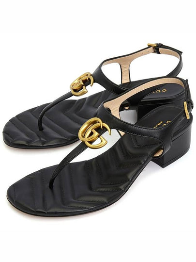 Women's Double G Sandals Black - GUCCI - BALAAN 2