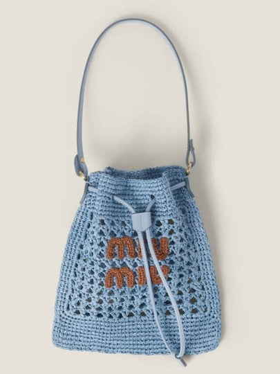 Woven Fabric Mini Bucket Bag Celeste - MIU MIU - BALAAN 2