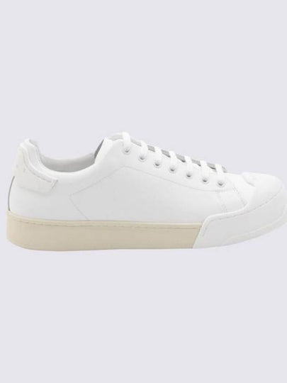 Embossed Logo Tonal Leather Low-Top Sneakers White - MARNI - BALAAN 2