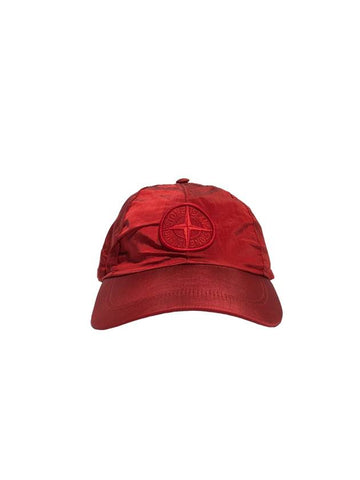 Nylon Metal 6 Panel Ball Cap Red - STONE ISLAND - BALAAN 1