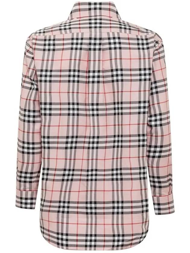 Tartan Logo Long Sleeve Shirt Pink - BURBERRY - BALAAN 4