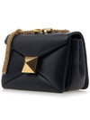 Nappa Leather One Stud Shoulder Bag Black - VALENTINO - BALAAN 3