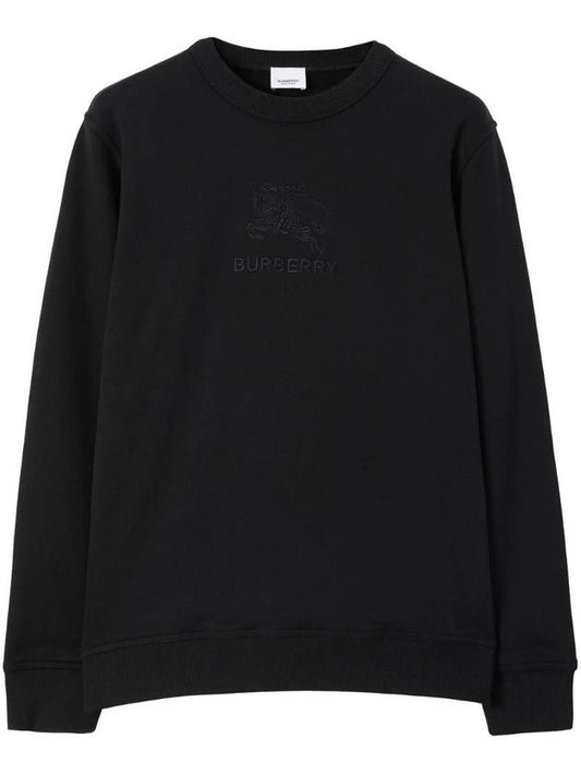 Embroidered EKD Logo Cotton Sweatshirt Black - BURBERRY - BALAAN 1