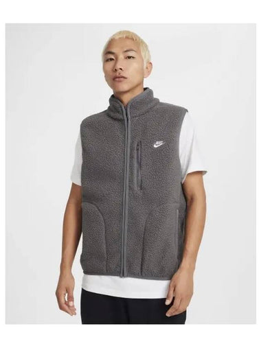 Club Winterized Vest M Iron Gray White FZ0895 068 - NIKE - BALAAN 1