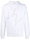 Men's Ink Logo Cotton Hoodie White - STONE ISLAND - BALAAN 1