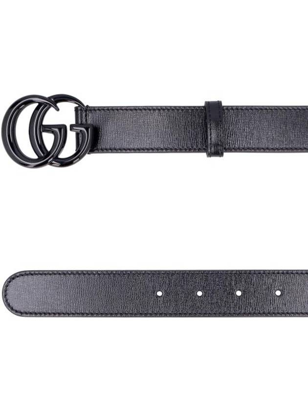 GG Marmont Thin Belt Black - GUCCI - BALAAN 4