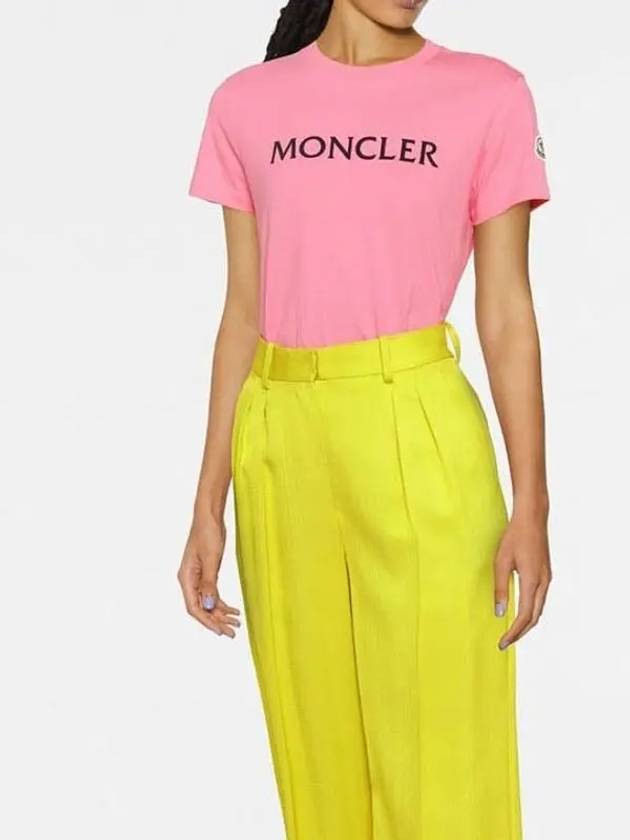 Women's Logo Patch Short Sleeve TShirt Pink 8C00012 829HP 539 - MONCLER - BALAAN 2