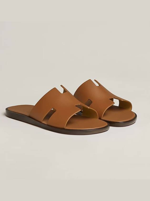 Izmir Leather Slippers Gold - HERMES - BALAAN 2