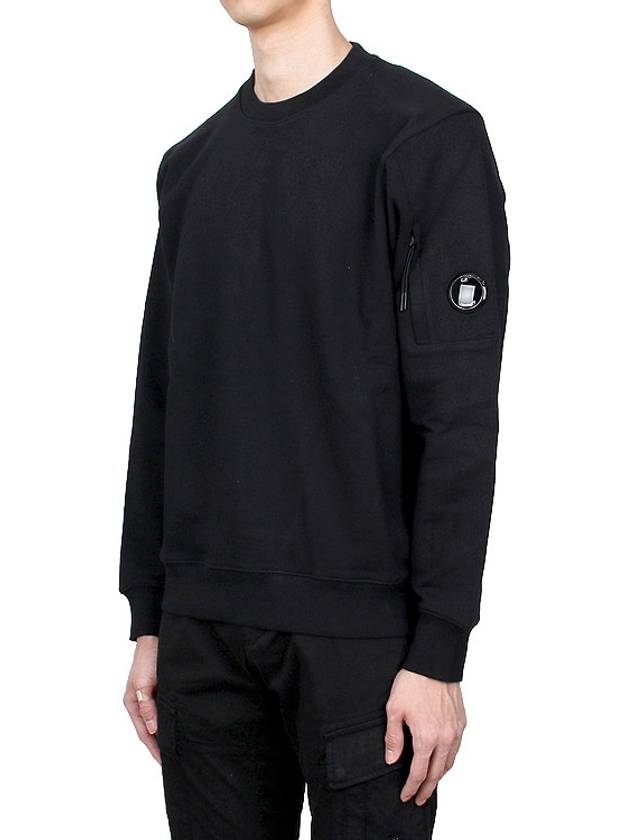 Diagonal Raised Fleece Lens Sweatshirt Black - CP COMPANY - BALAAN 4