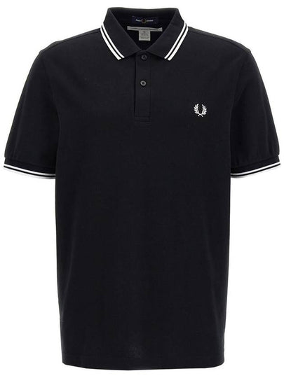 Embroidered Logo Polo Shirt Black - COMME DES GARCONS - BALAAN 2