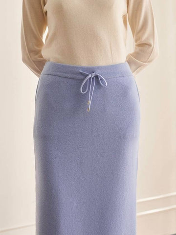 100% Cashmere Drawstring Banding Skirt C1KSK01 - CALLAITE - BALAAN 1