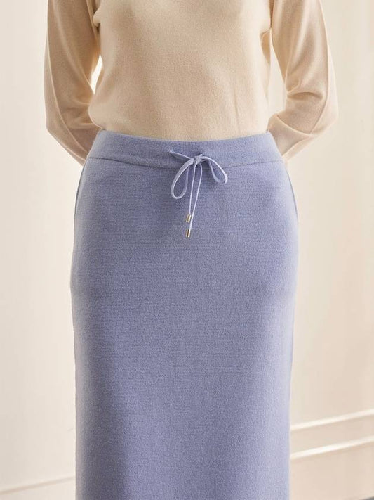 100% Cashmere Drawstring Banding Skirt C1KSK01 - CALLAITE - BALAAN 2