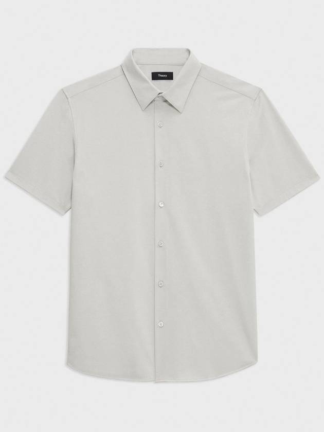 Structured knit Irving short sleeved shirt - THEORY - BALAAN 1